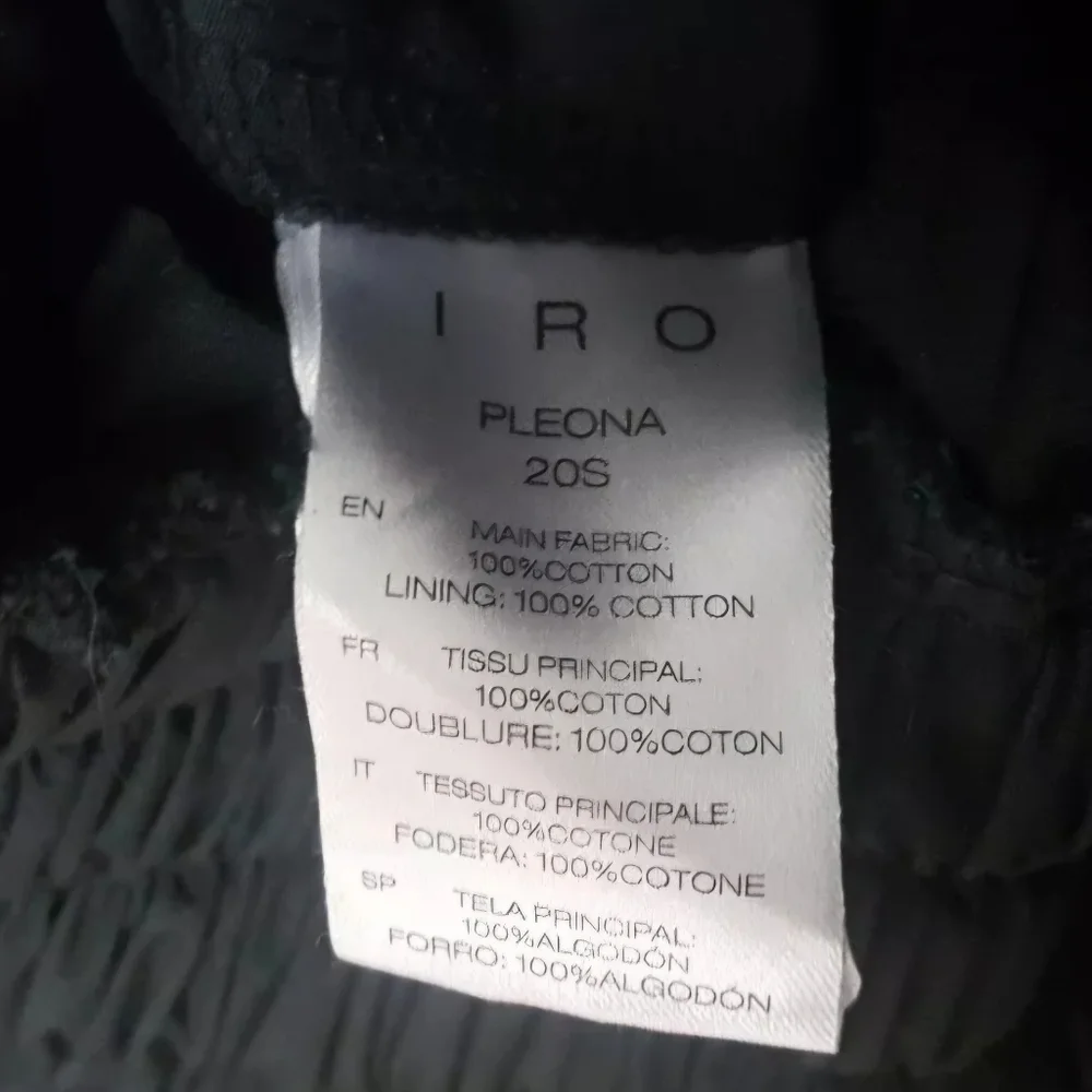 Women's IRO "Pleona" Black Flutter Sleeve V-Neck Cotton Jumpsuit Size 34 - Picture 4 of 4